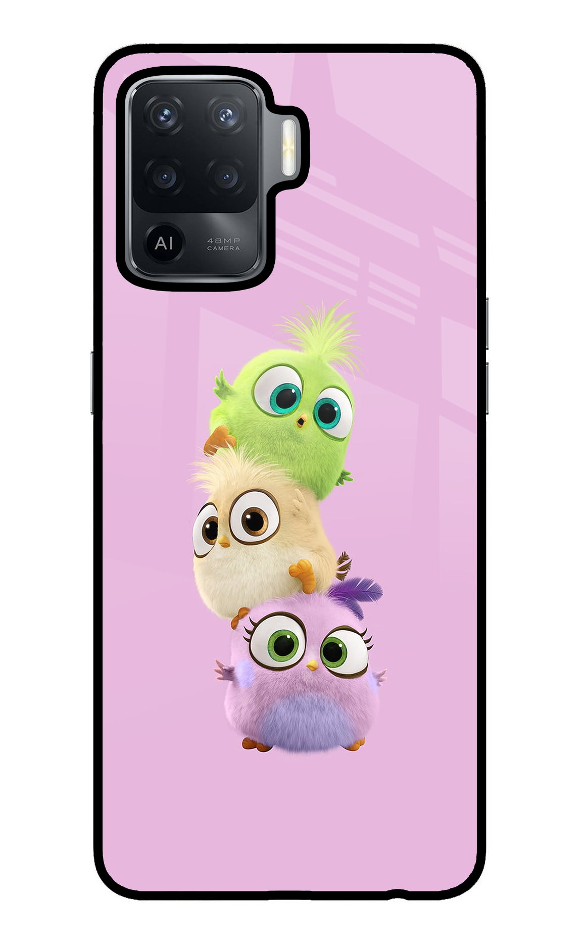 Cute Little Birds Oppo F19 Pro Glass Case