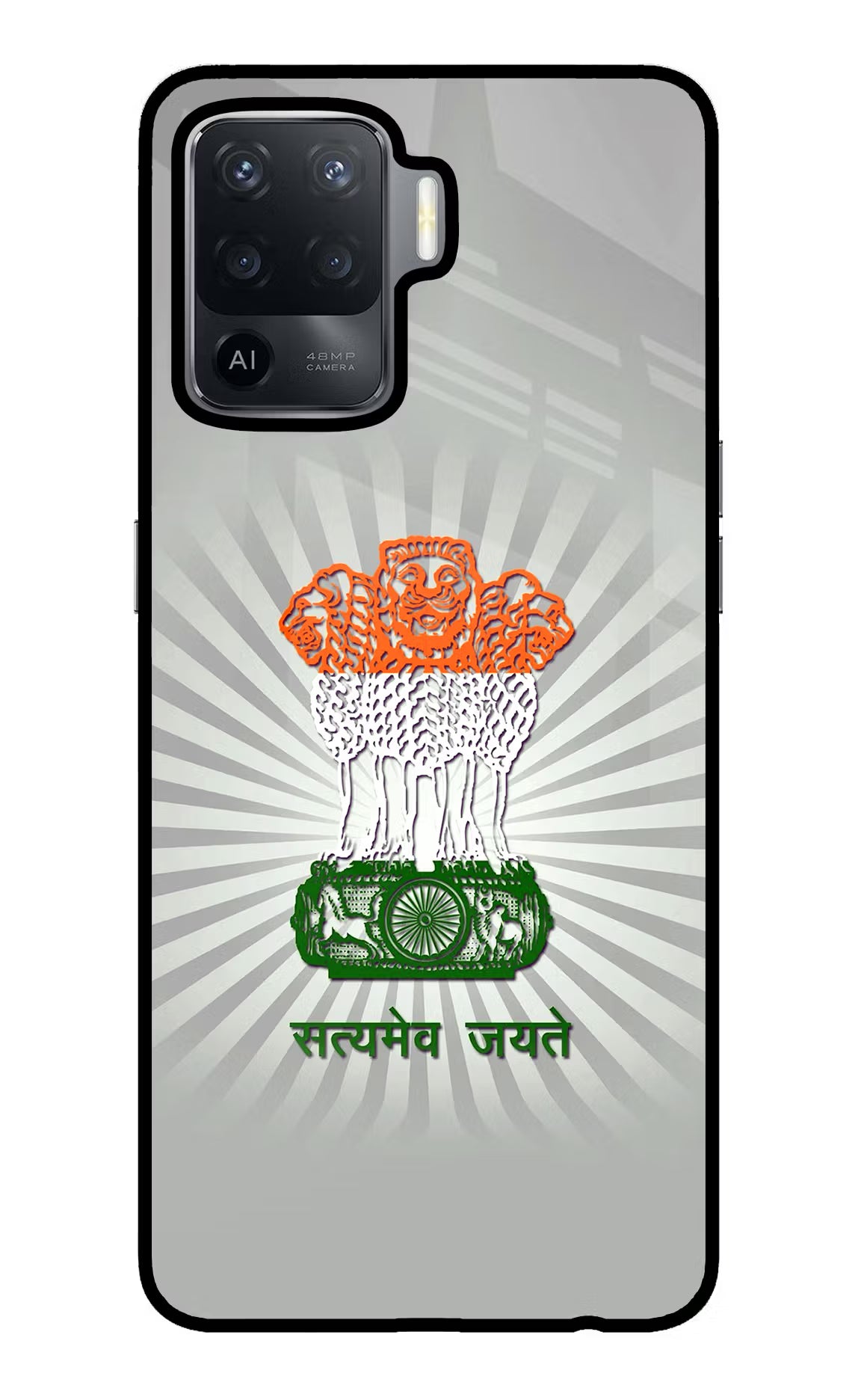 Satyamev Jayate Art Oppo F19 Pro Glass Case Back Cover by Casekaro