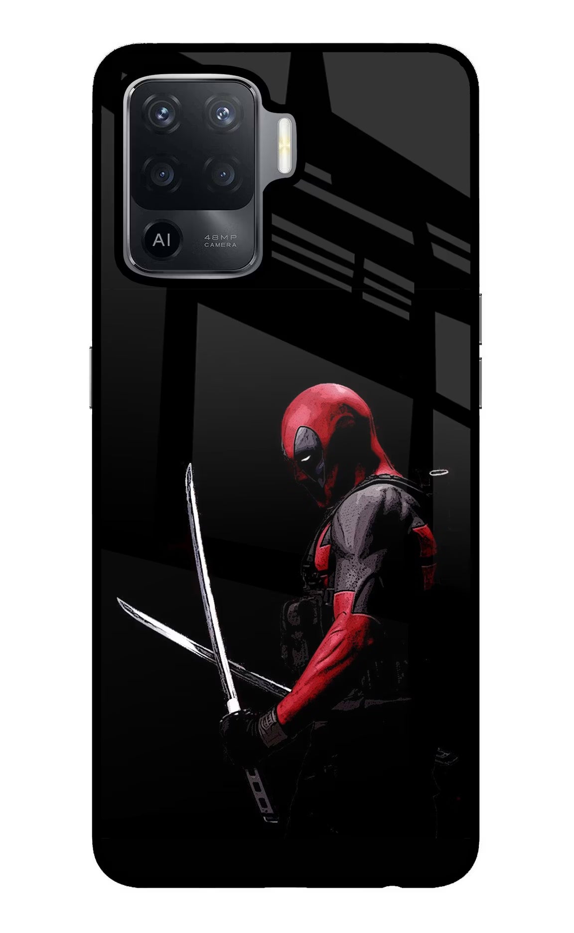 Deadpool Oppo F19 Pro Glass Case Back Cover by Casekaro