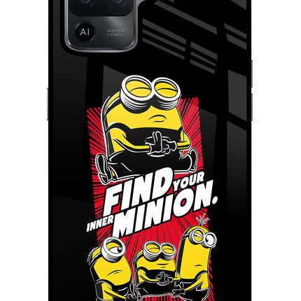 Find your inner Minion Oppo F19 Pro Glass Case Back Cover by Casekaro