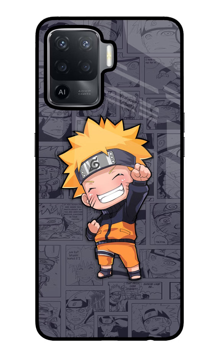 Chota Naruto Oppo F19 Pro Back Cover, Glass case