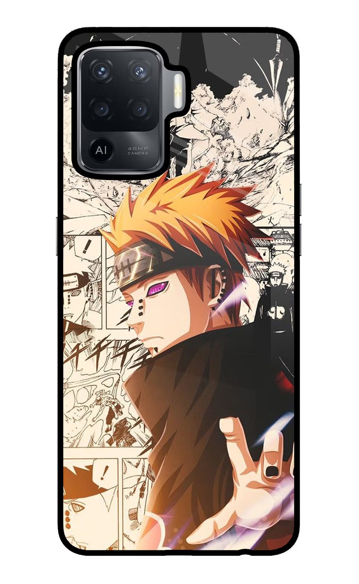 Pain Anime Oppo F19 Pro Glass Case Back Cover by Casekaro