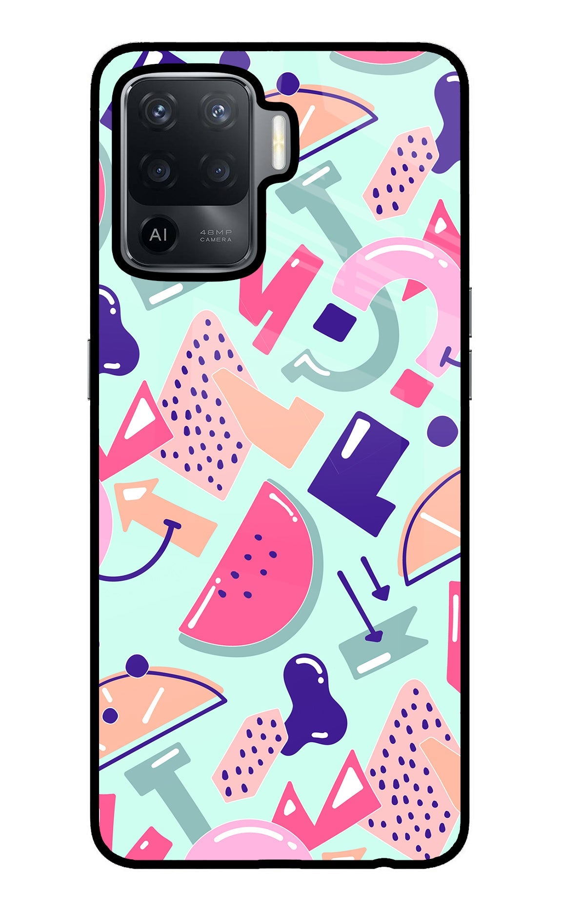 Doodle Pattern Oppo F19 Pro Back Cover