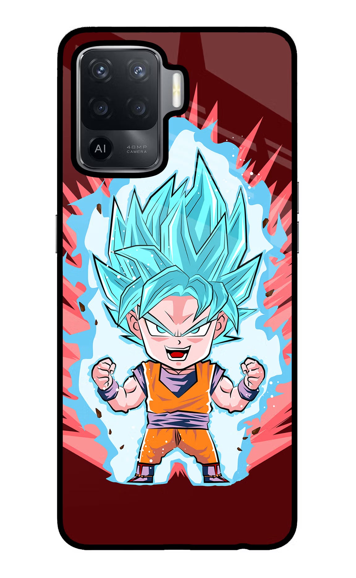 Goku Little Oppo F19 Pro Glass Case Back Cover by Casekaro