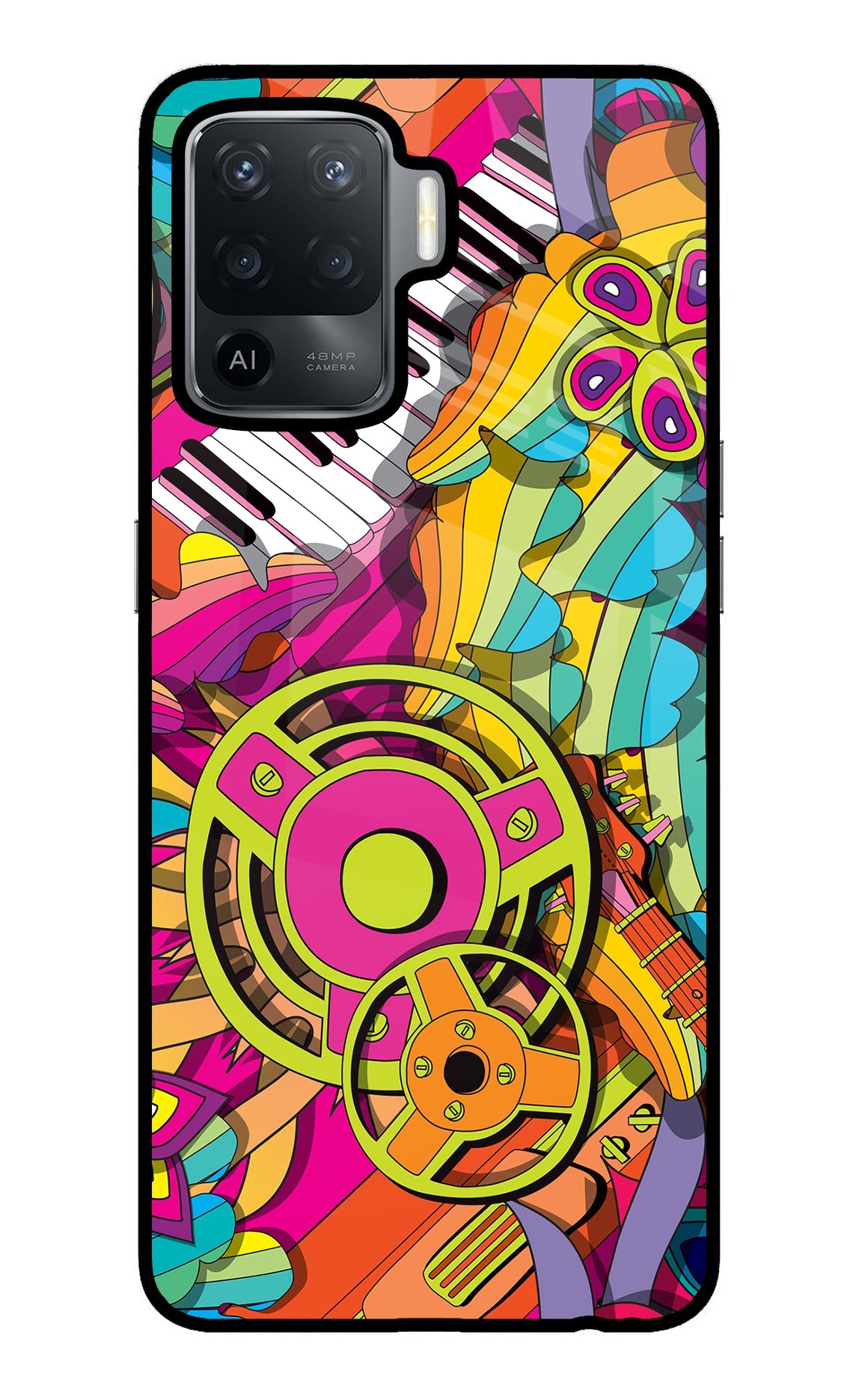 Music Doodle Oppo F19 Pro Glass Case