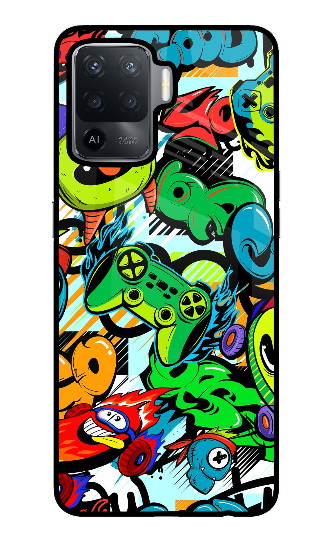 Game Doodle Oppo F19 Pro Glass Case