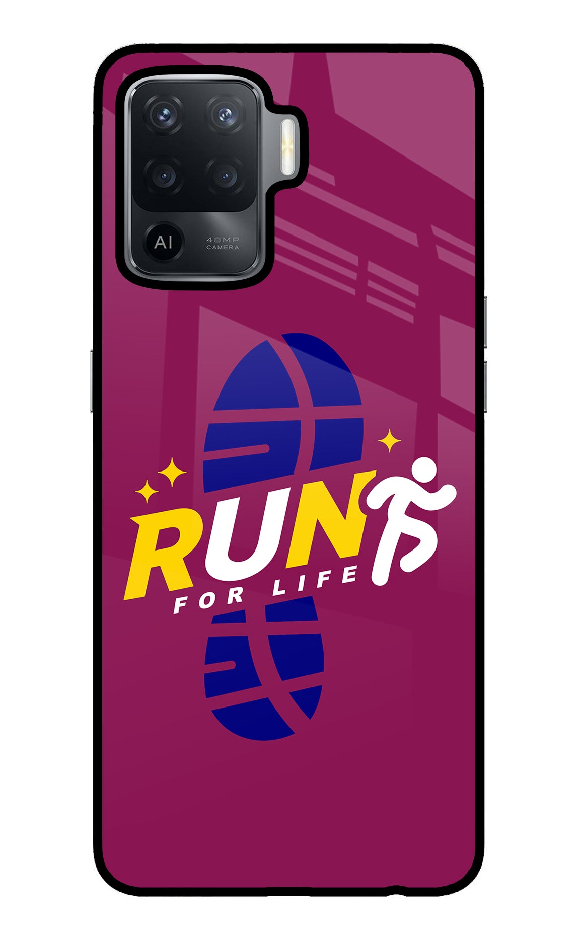 Run for Life Oppo F19 Pro Glass Case