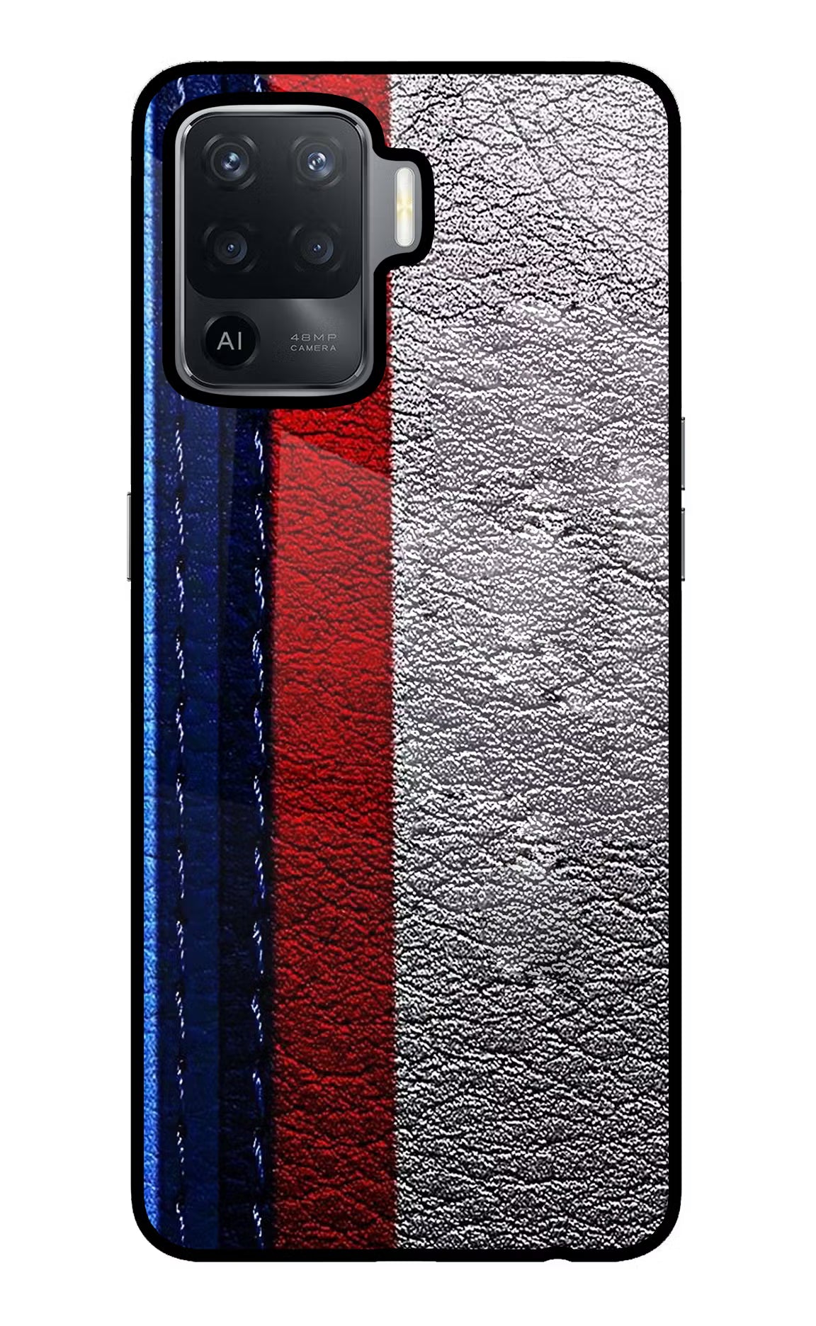 BMW Stripes Oppo F19 Pro Glass Case Back Cover by Casekaro