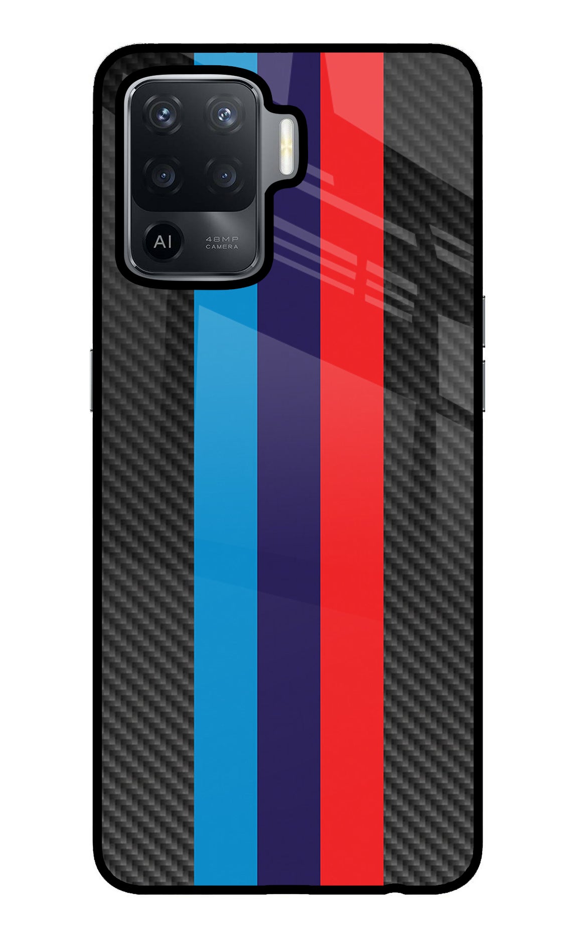 BMW Stripes Pattern Oppo F19 Pro Glass Case