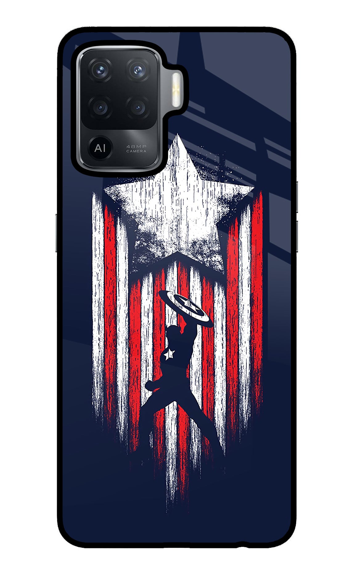 Captain America Marvel Art Oppo F19 Pro Glass Case