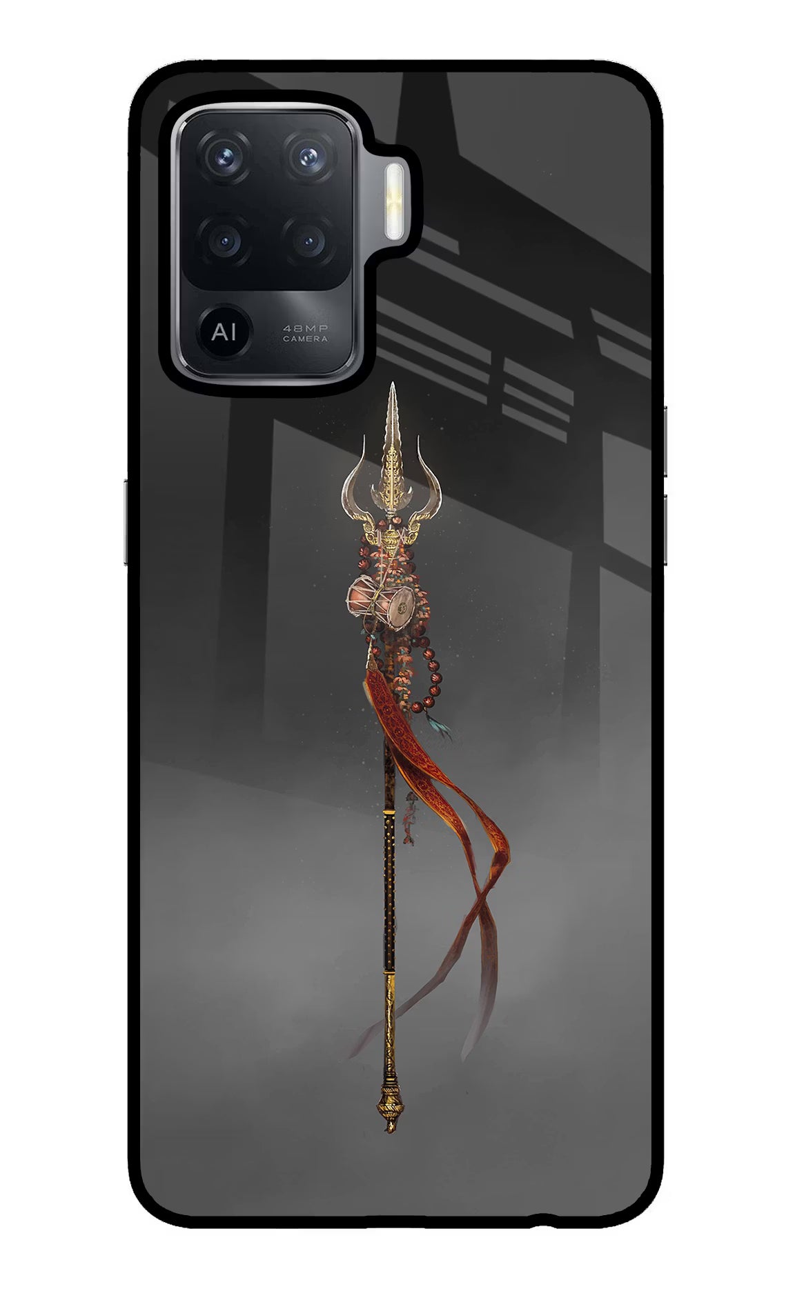 Shiv Trishul Oppo F19 Pro Glass Case Back Cover by Casekaro