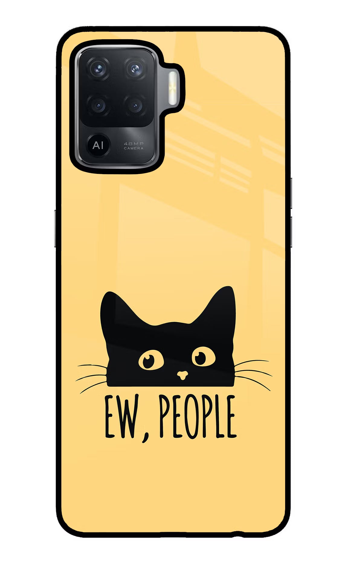 Ew People Catitude Oppo F19 Pro Glass Case Back Cover by Casekaro