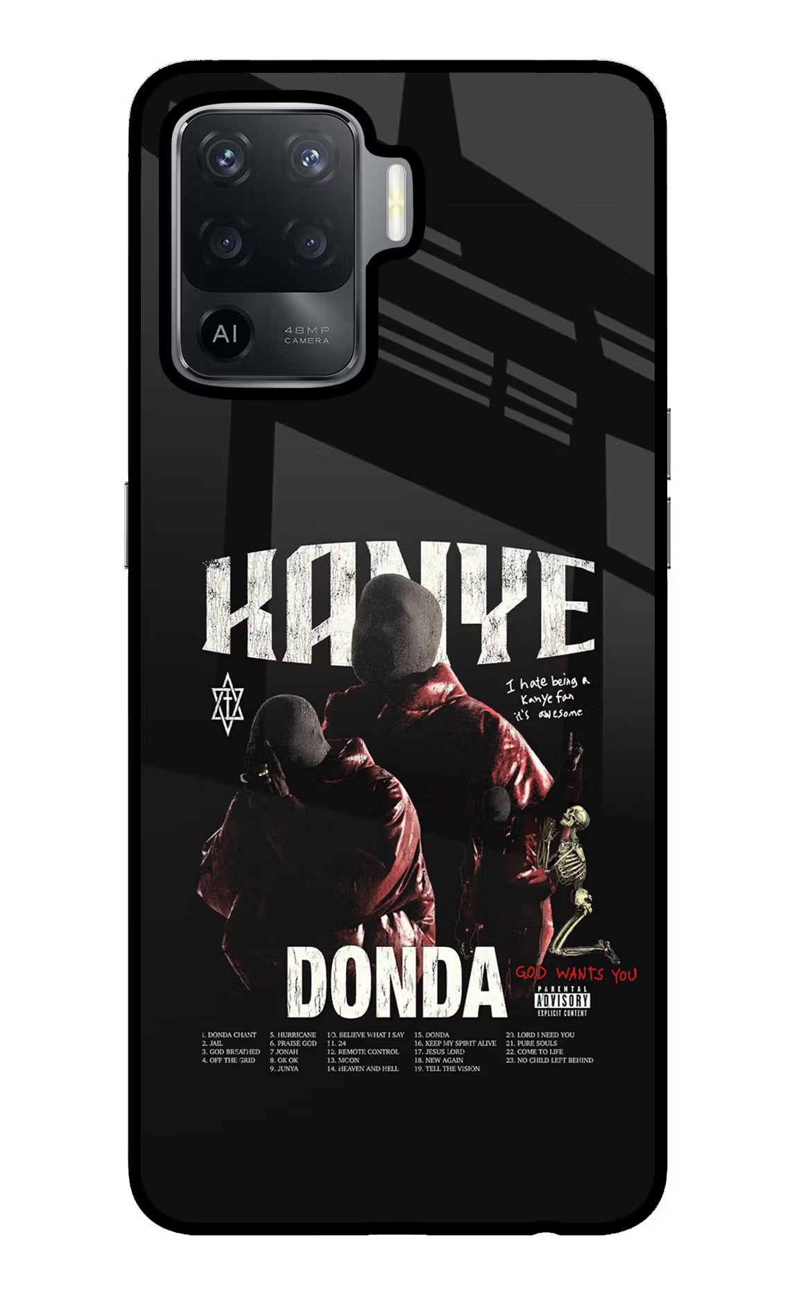 Donda Kanye West Oppo F19 Pro Glass Case Back Cover by Casekaro