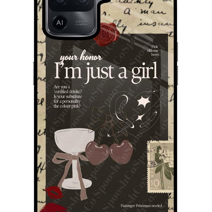 I am just a girl Oppo F19 Pro Glass Case