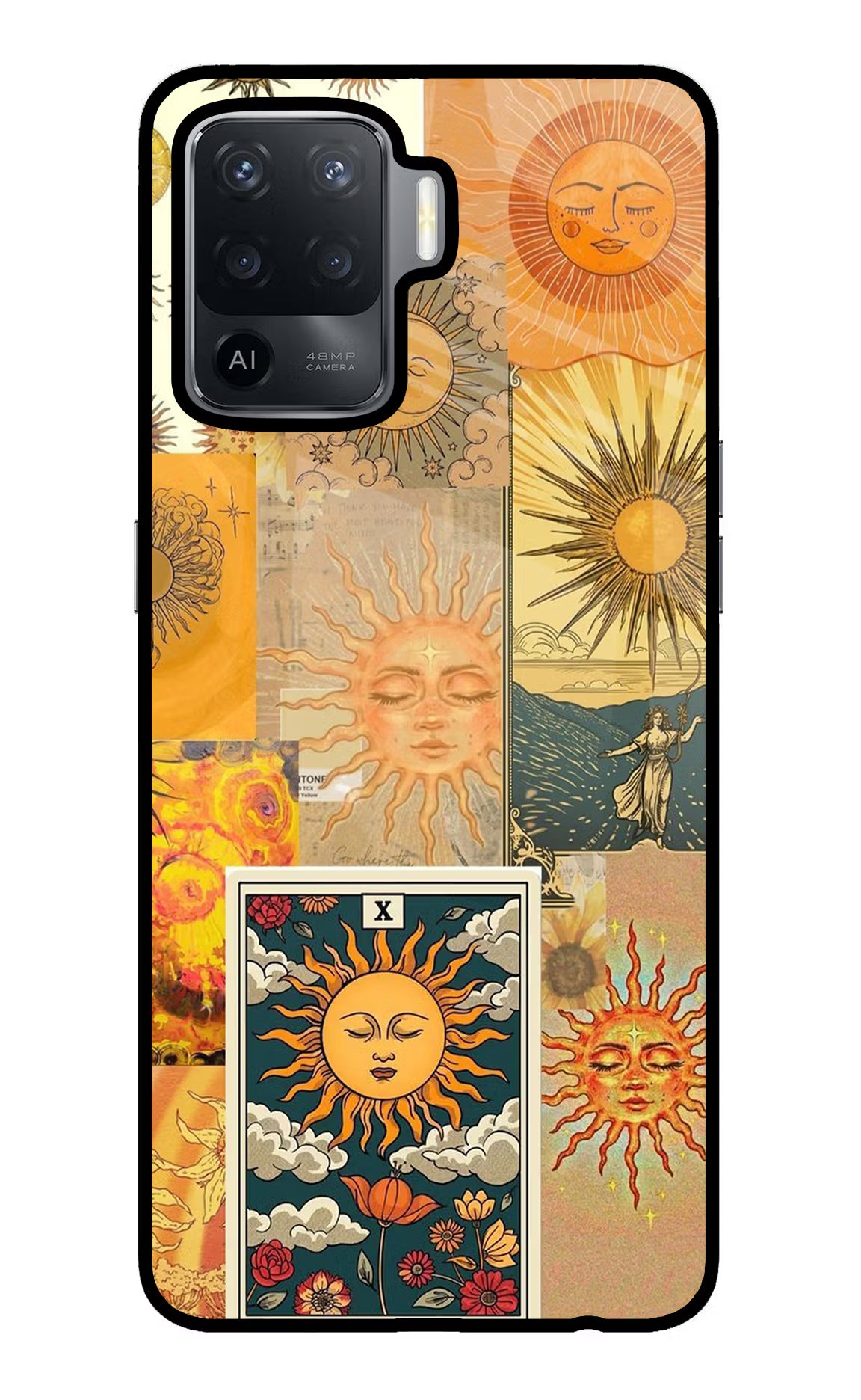 Sun Oppo F19 Pro Glass Case Back Cover by Casekaro