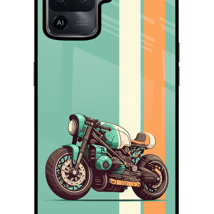 Striped Moto Drift Oppo F19 Pro Glass Case