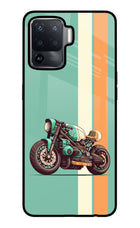 Striped Moto Drift Oppo F19 Pro Glass Case