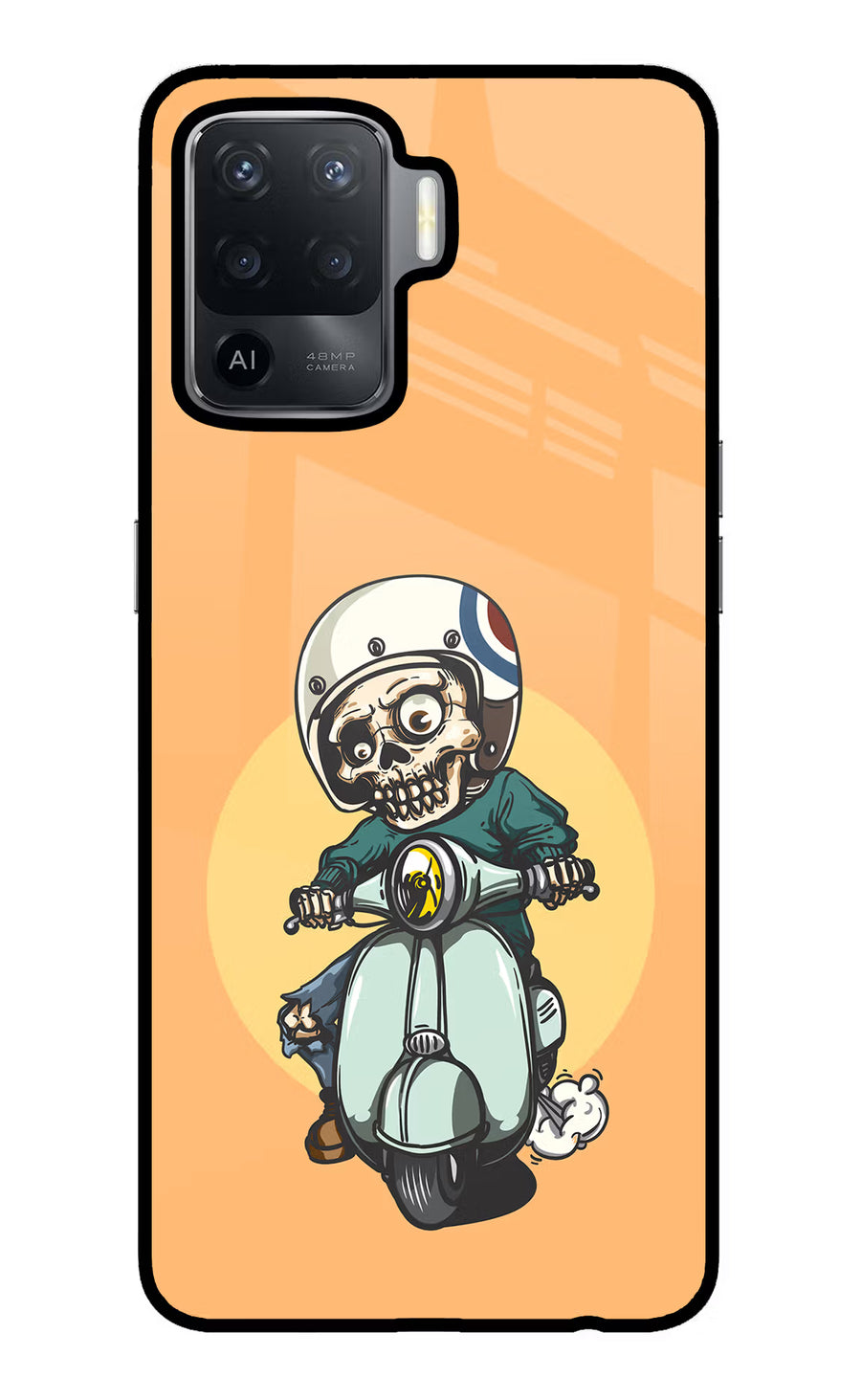 Undead Biker Oppo F19 Pro Back Cover, Glass case