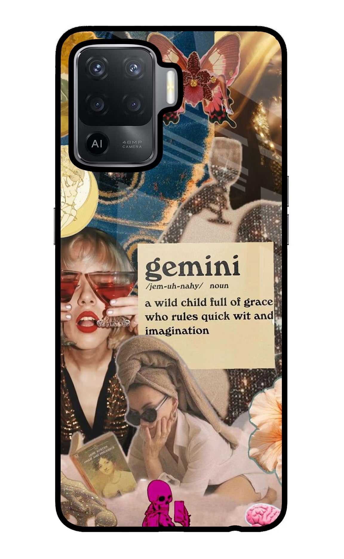 Gemini Zodiac Oppo F19 Pro Glass Case Back Cover by Casekaro
