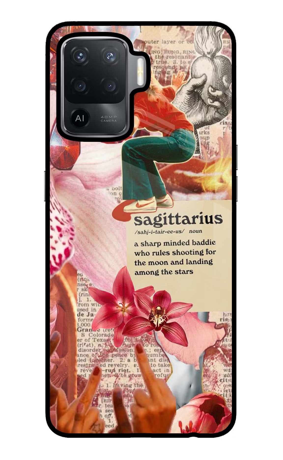 Sagittarius Zodiac Oppo F19 Pro Glass Case Back Cover by Casekaro
