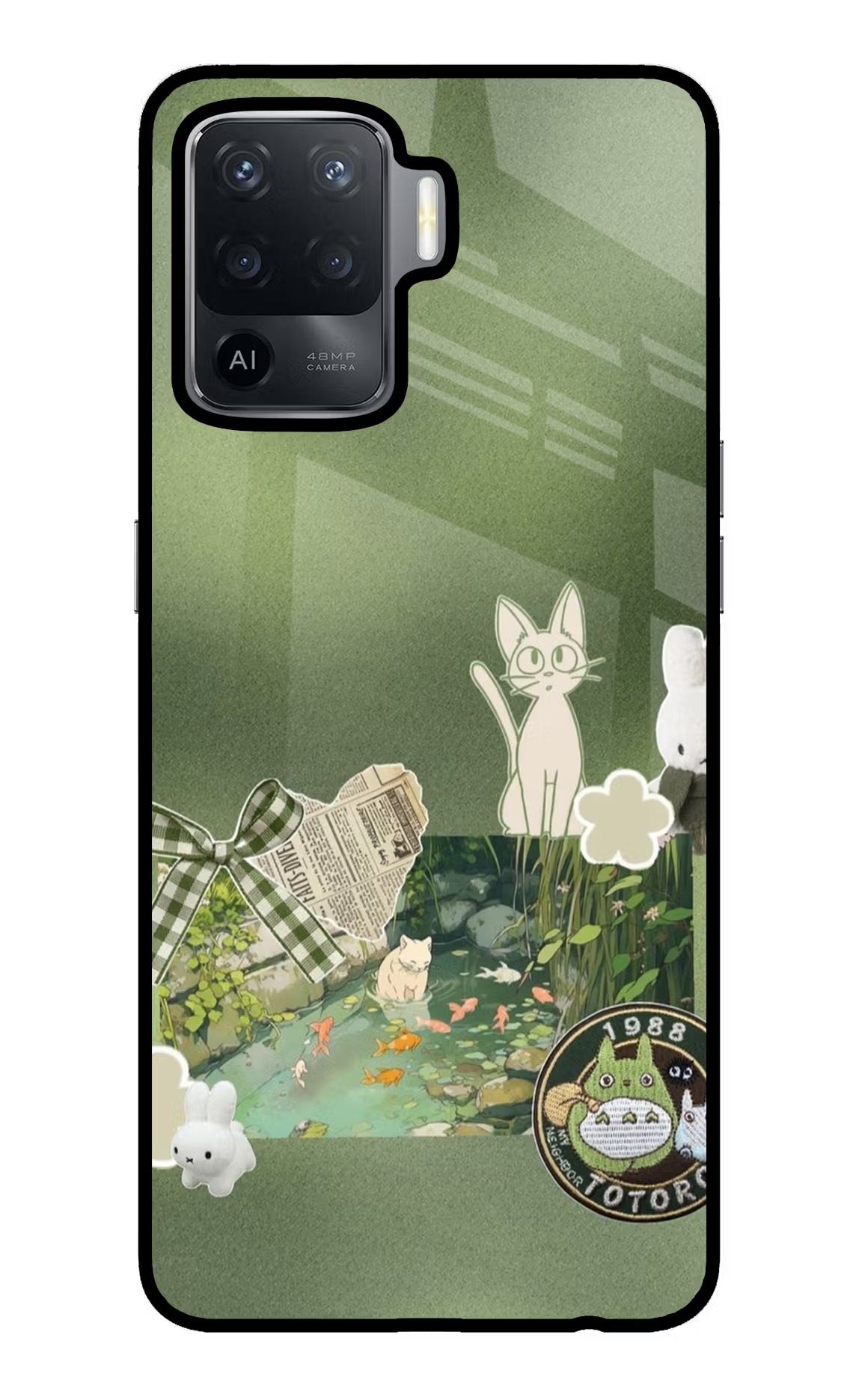 Aesthetic anime Oppo F19 Pro Glass Case Back Cover by Casekaro