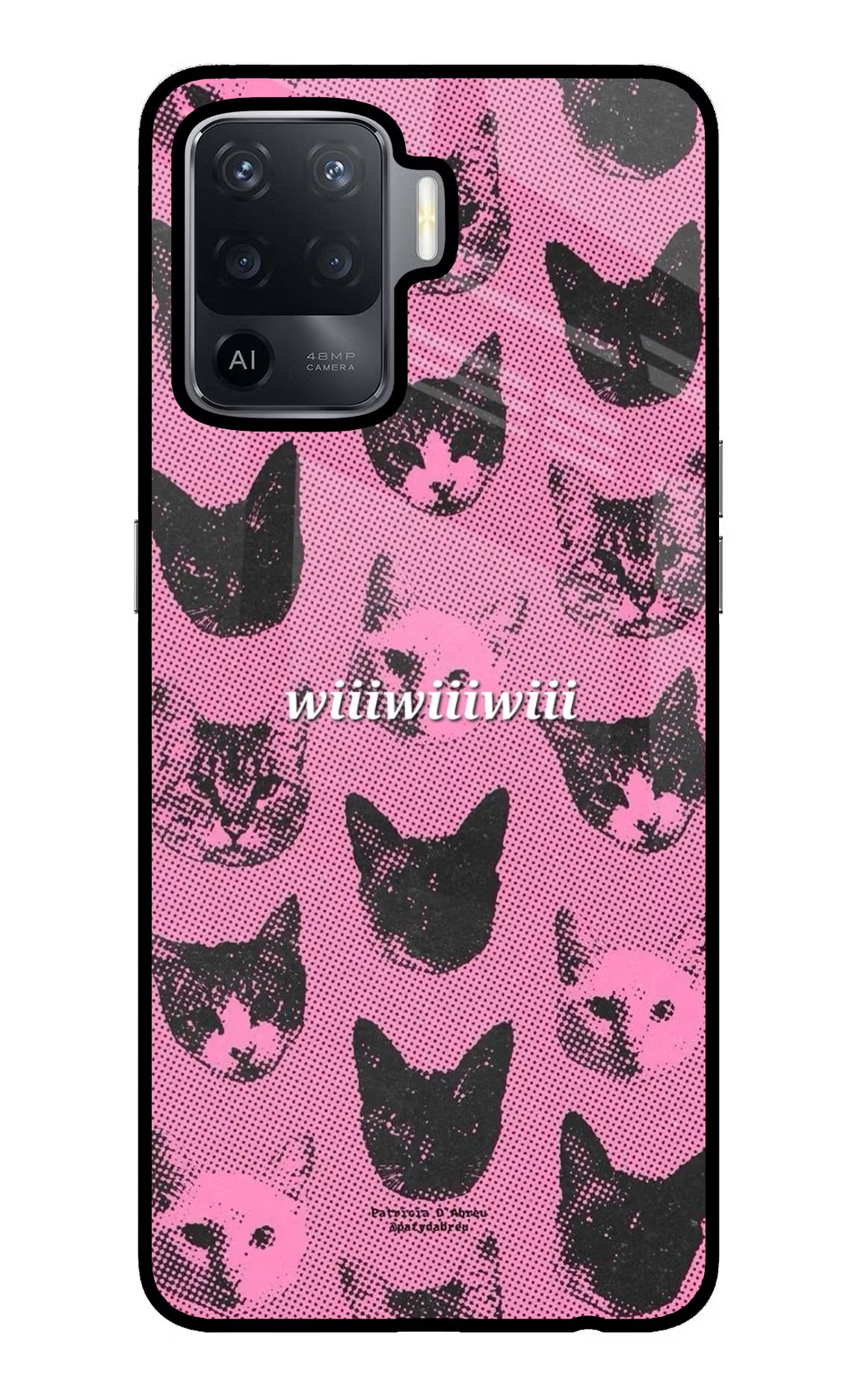 Pink Cats Oppo F19 Pro Glass Case Back Cover by Casekaro