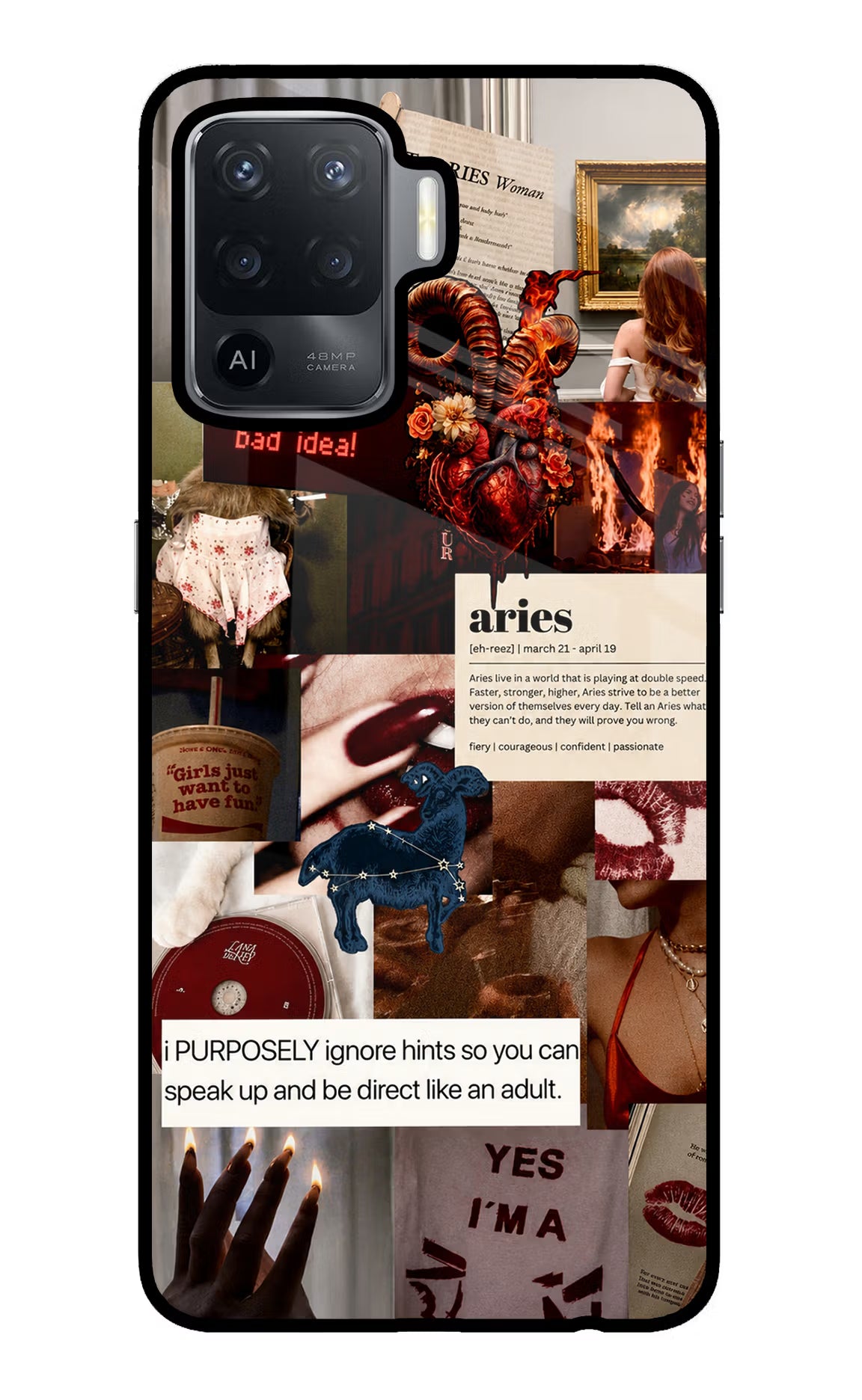 Zodiac Aries Oppo F19 Pro Glass Case