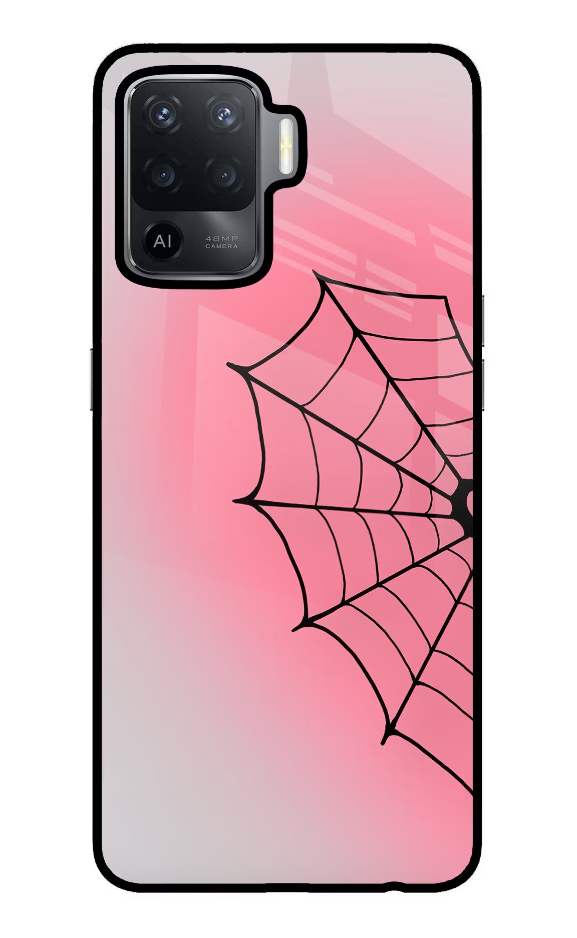 Pink Web Oppo F19 Pro Glass Case