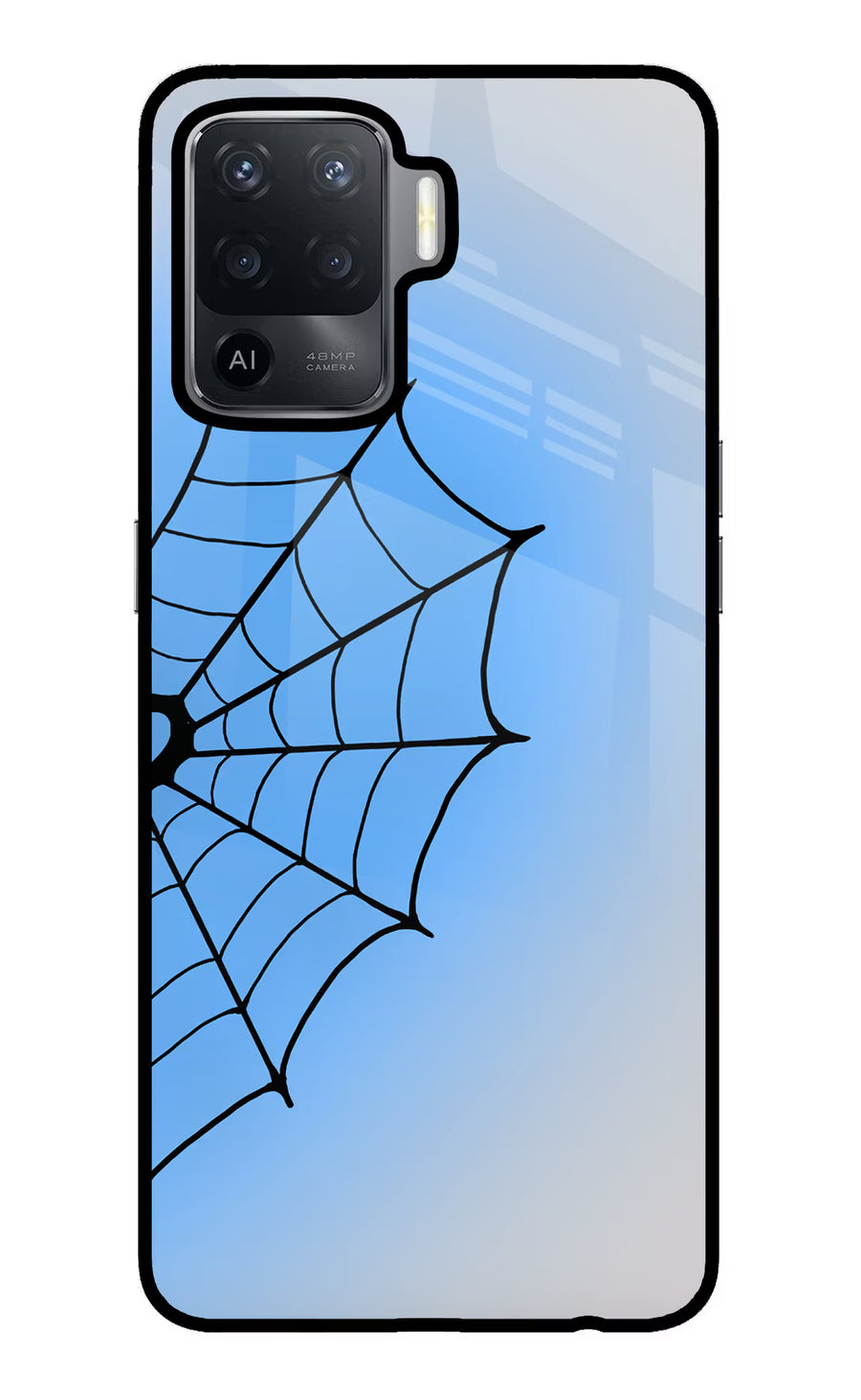 Blue Web Oppo F19 Pro Back Cover, Glass case