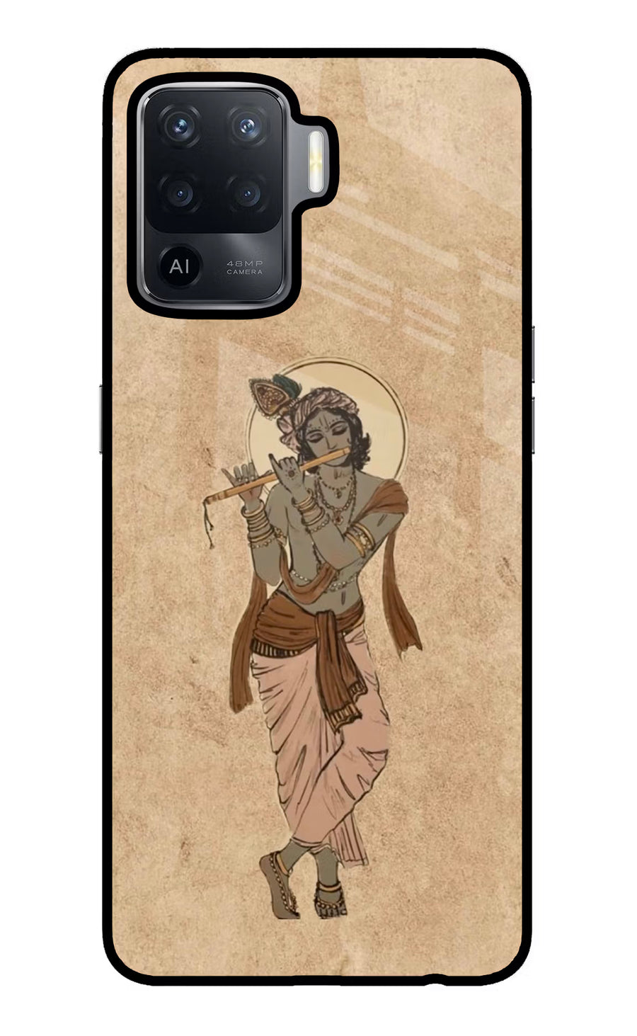Krishna Oppo F19 Pro Back Cover, Glass case