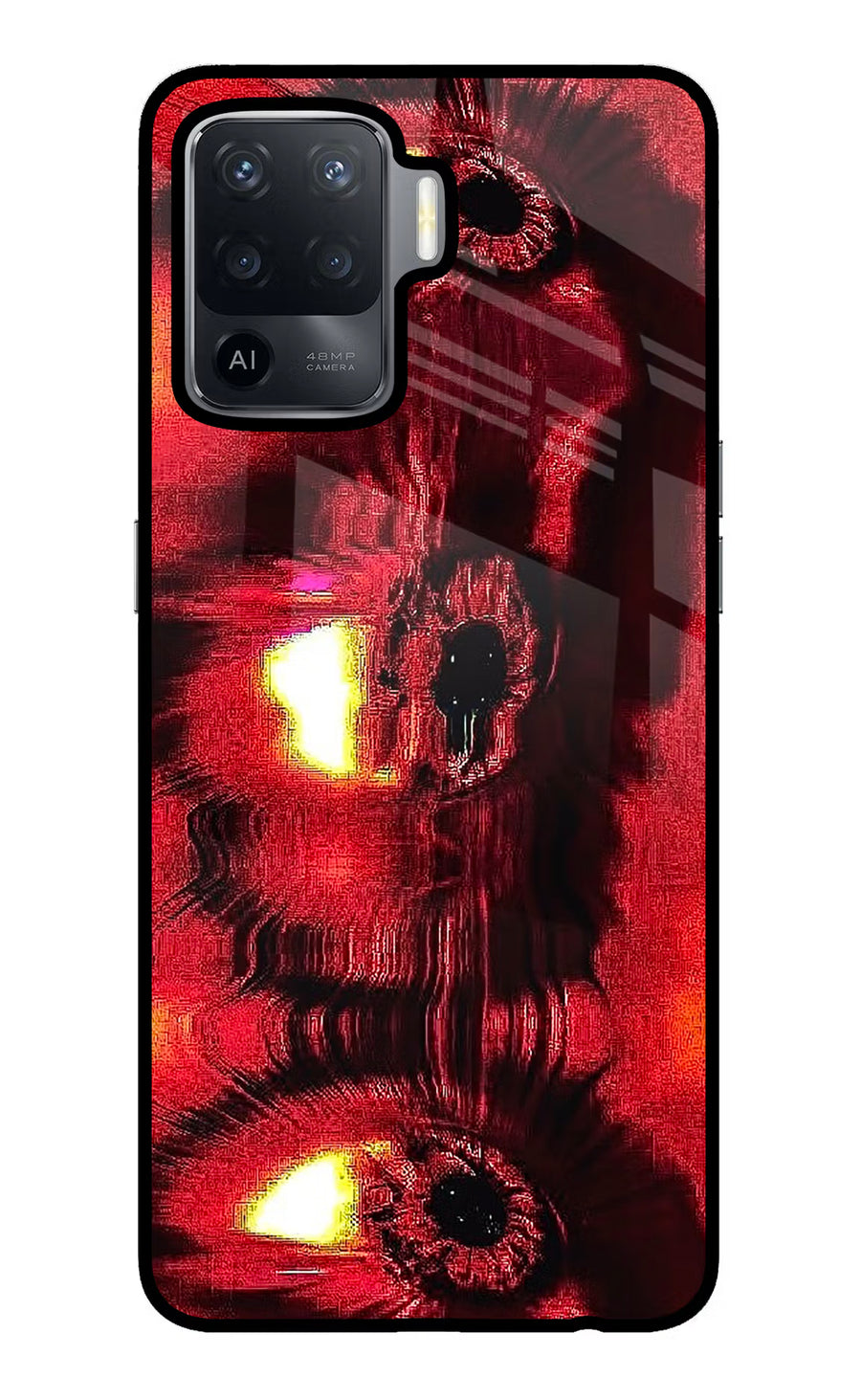 Fire Eye Oppo F19 Pro Back Cover, Glass case