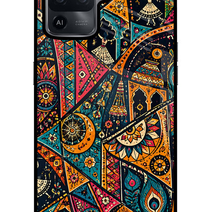 Folk Print Oppo F19 Pro Glass Case