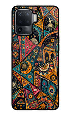 Folk Print Oppo F19 Pro Glass Case