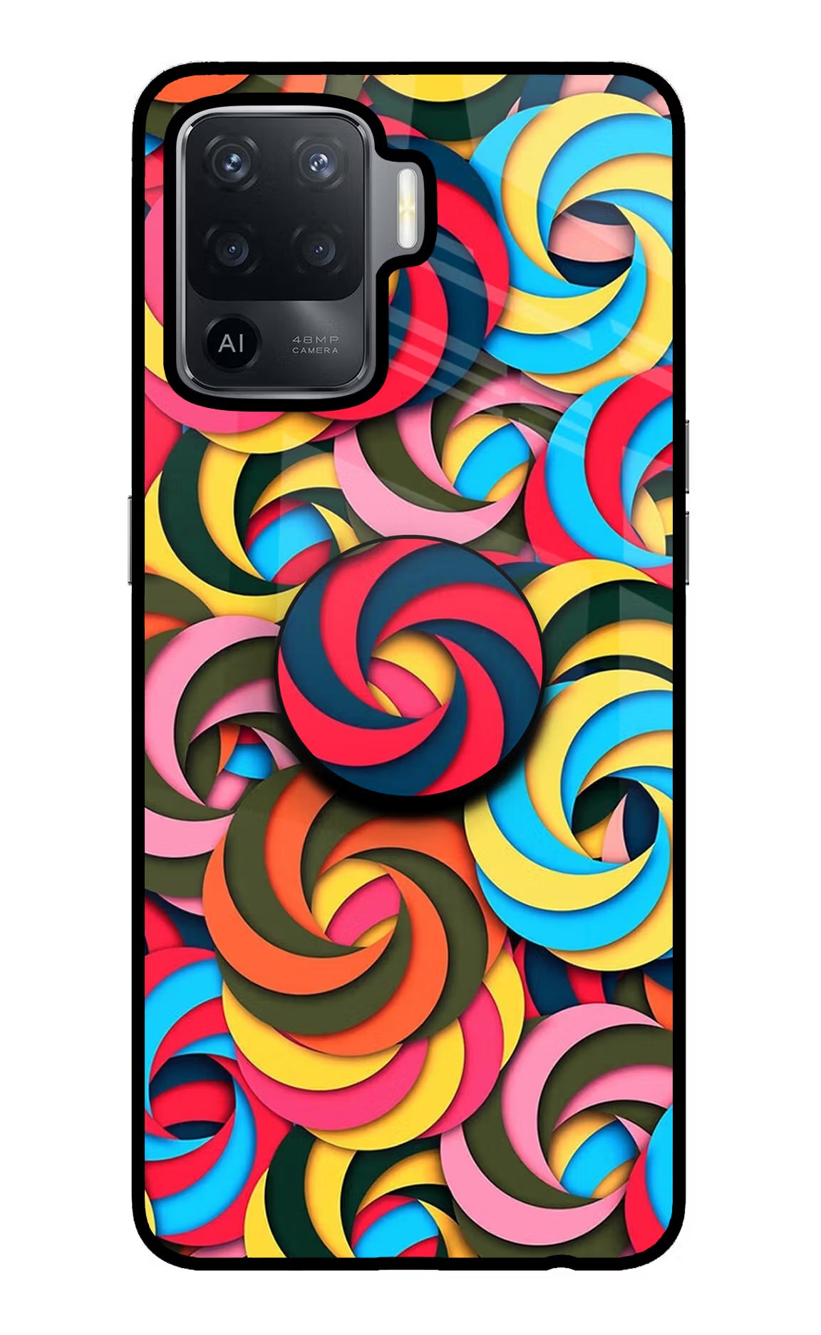 Spiral Pattern Oppo F19 Pro Pop Case by Casekaro