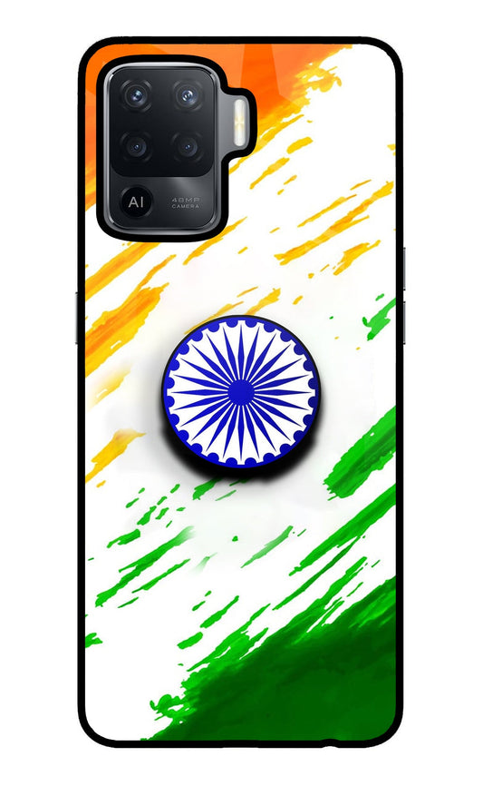 Indian Flag Ashoka Chakra Oppo F19 Pro Glass Case