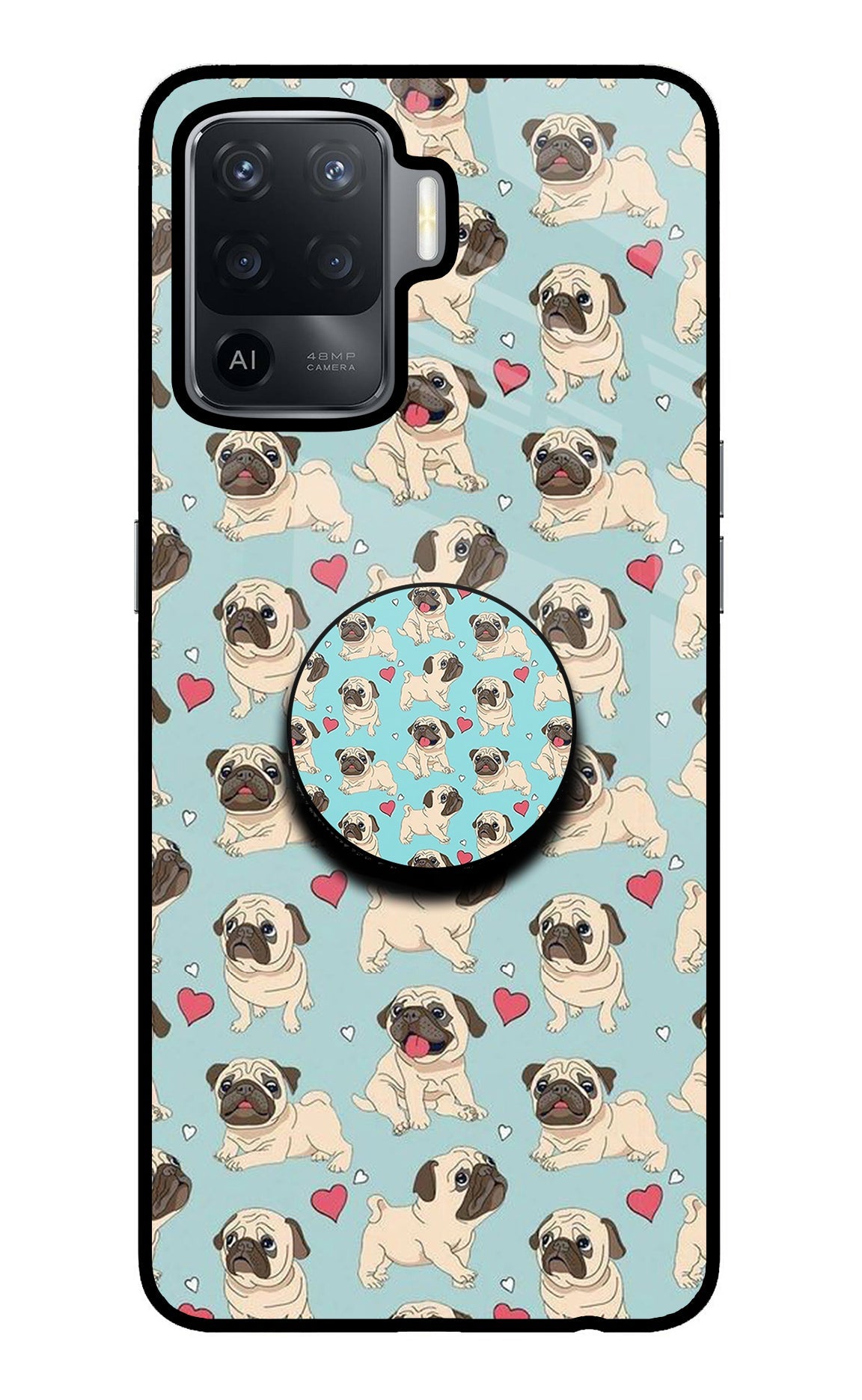 Pug Dog Oppo F19 Pro Glass Case