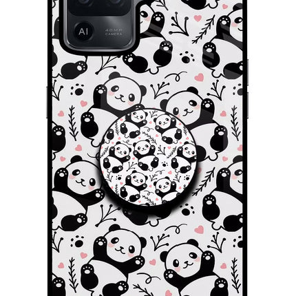 Cute Panda Oppo F19 Pro Glass Case
