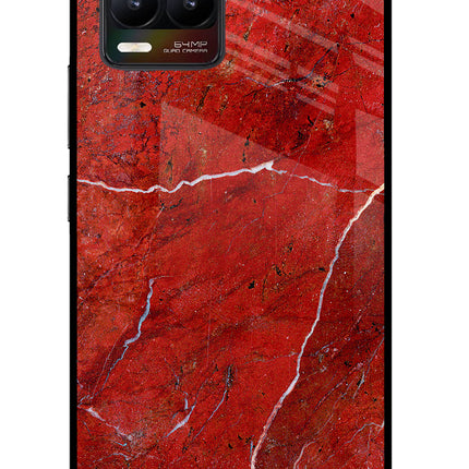Red Marble Design Realme 8/8 Pro (not 5G) Glass Case