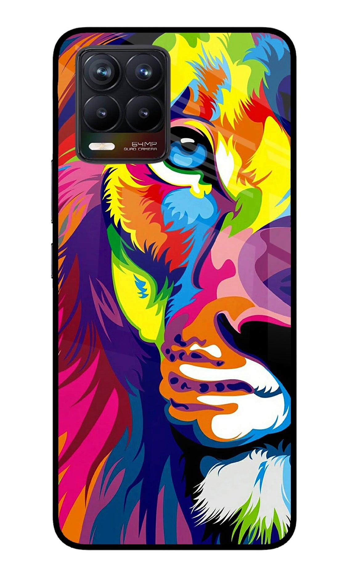 Lion Half Face Realme 8/8 Pro (not 5G) Glass Case