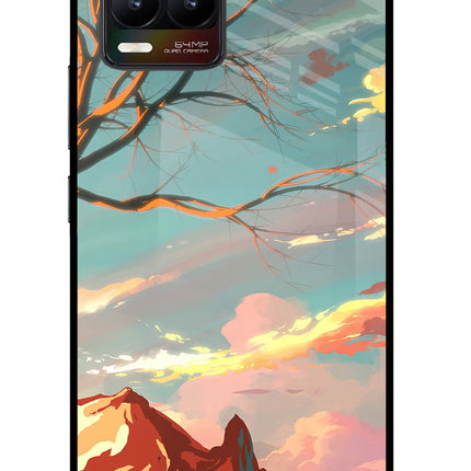 Scenery Realme 8/8 Pro (not 5G) Glass Case Back Cover by Casekaro