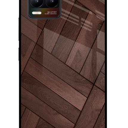 Wooden Texture Design Realme 8/8 Pro (not 5G) Glass Case Back Cover by Casekaro