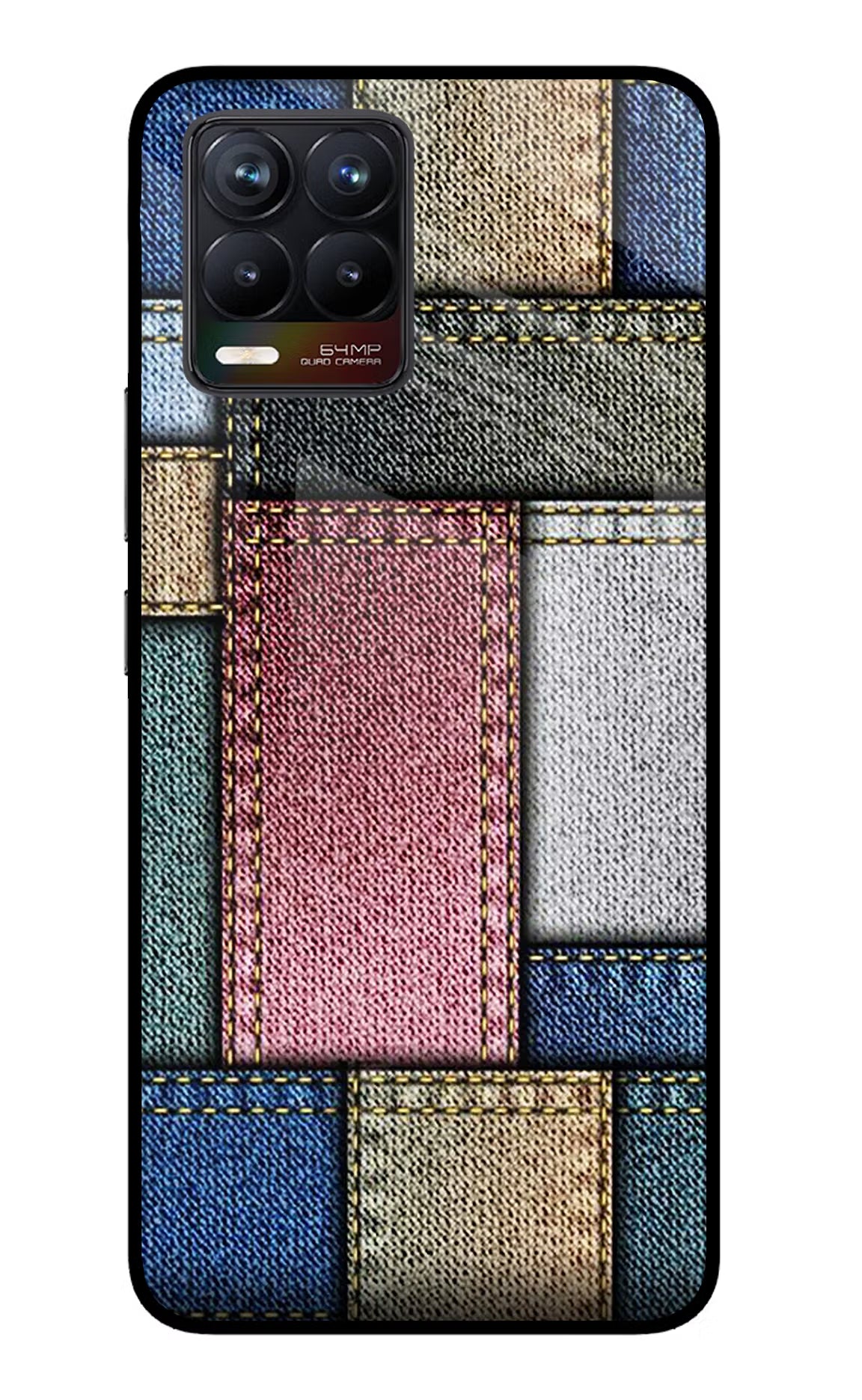 Multicolor Jeans Realme 8/8 Pro (not 5G) Glass Case Back Cover by Casekaro
