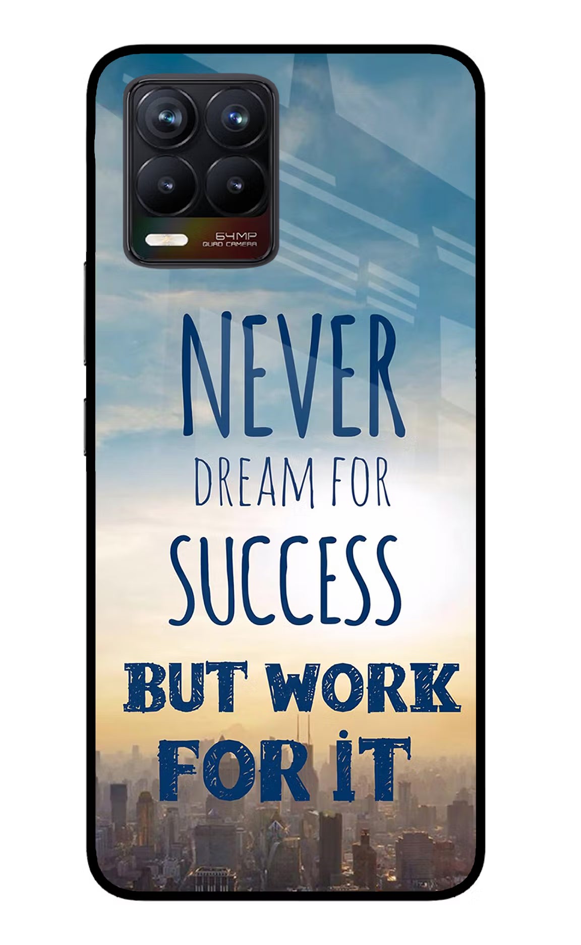 Never Dream For Success But Work For It Realme 8/8 Pro (not 5G) Glass Case Back Cover by Casekaro