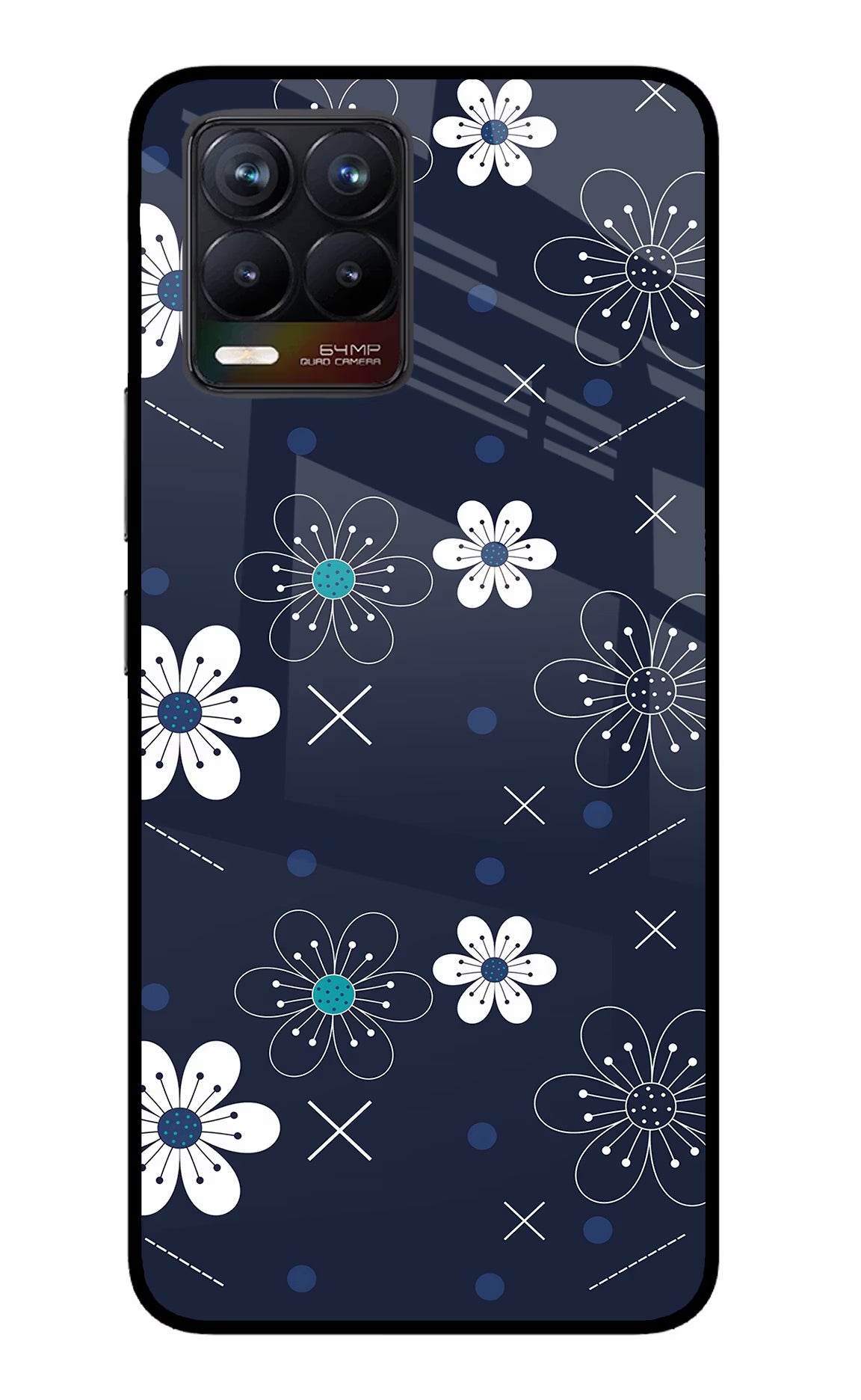 Flowers Realme 8/8 Pro (not 5G) Glass Case Back Cover by Casekaro