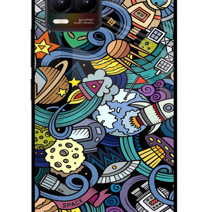 Space Abstract Realme 8/8 Pro (not 5G) Glass Case Back Cover by Casekaro