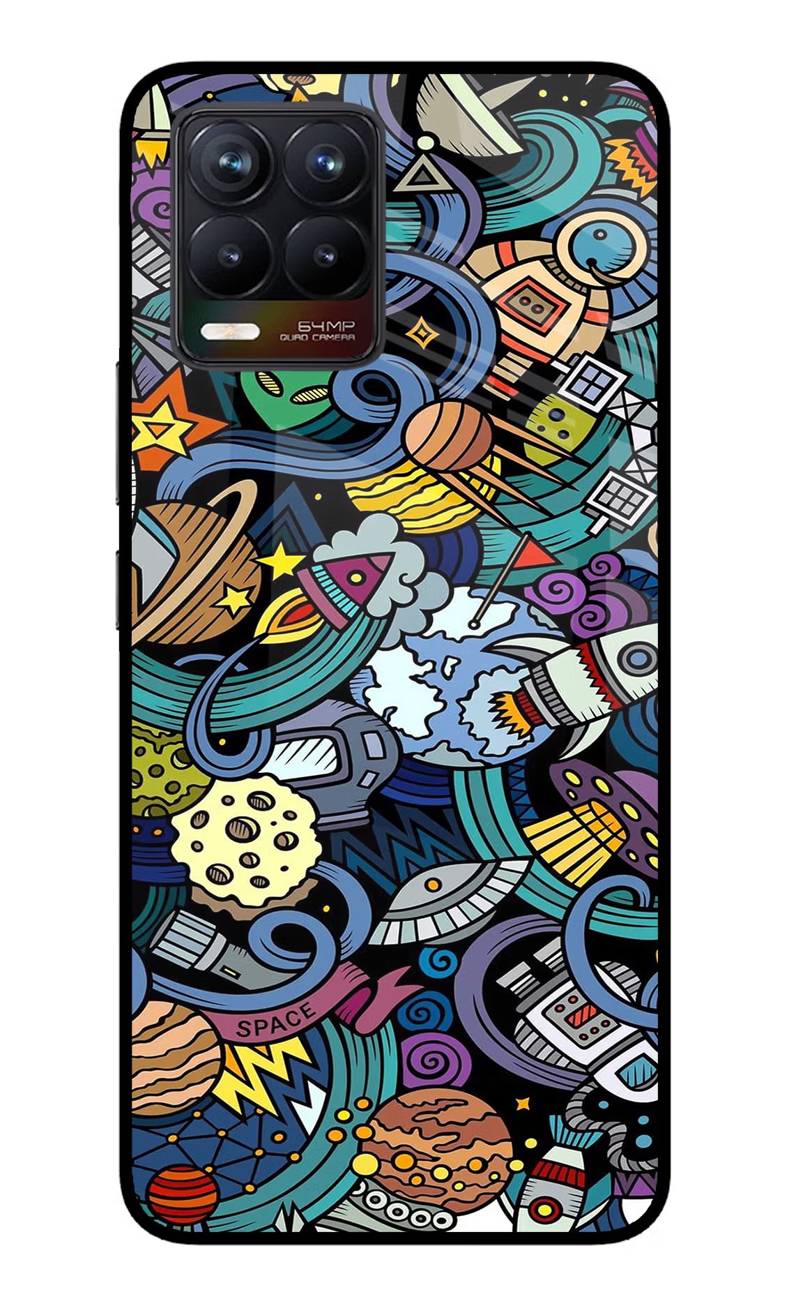Space Abstract Realme 8/8 Pro (not 5G) Glass Case Back Cover by Casekaro