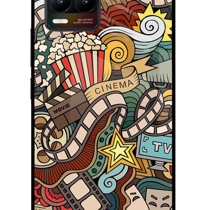 Cinema Abstract Realme 8/8 Pro (not 5G) Glass Case Back Cover by Casekaro