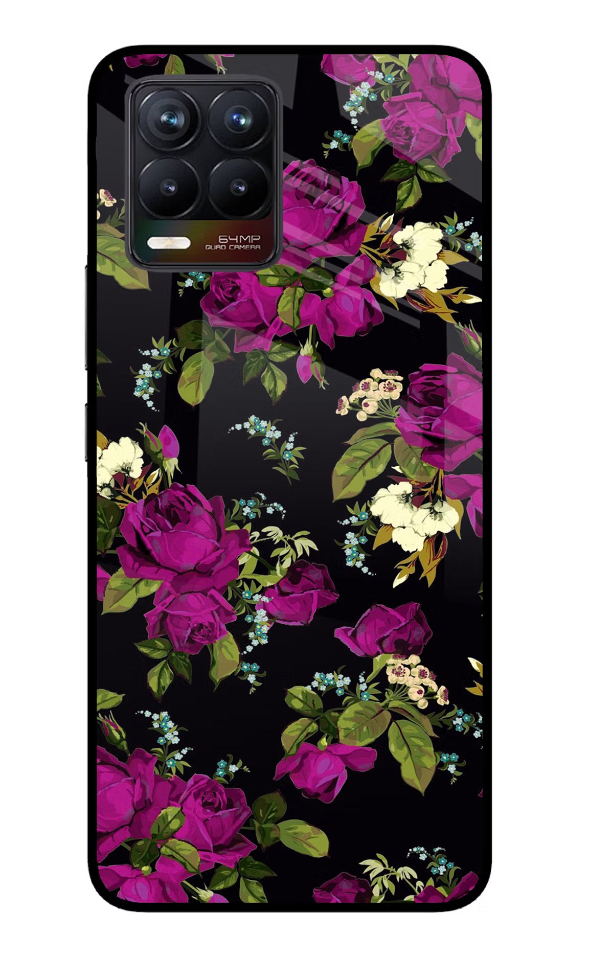 Flowers Realme 8/8 Pro (not 5G) Glass Case Back Cover by Casekaro
