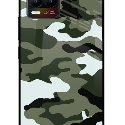 Camouflage Realme 8/8 Pro (not 5G) Glass Case Back Cover by Casekaro