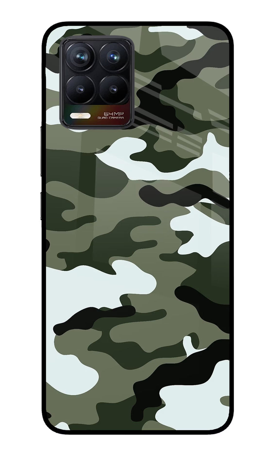Camouflage Realme 8/8 Pro (not 5G) Back Cover, Glass case